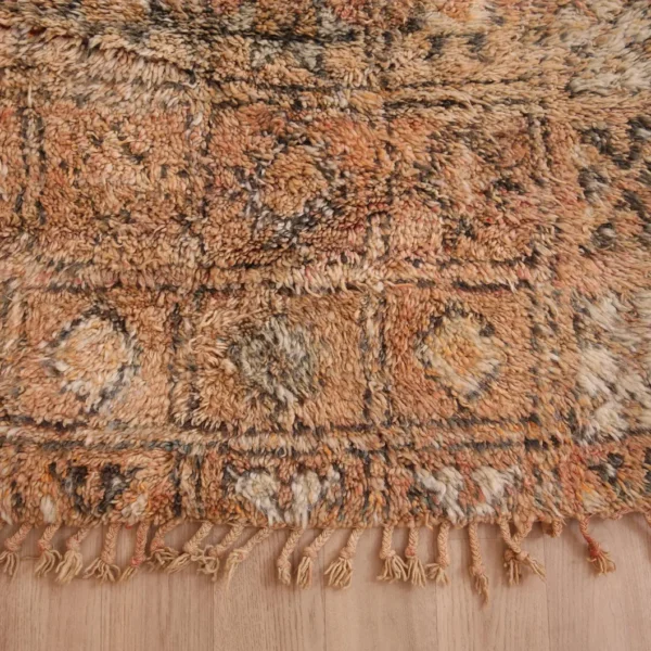 Vintage Style Beni mguild Wool Rug – 6.8x8.8 ft Tribal shag Artistic boho Carpet - Image 5