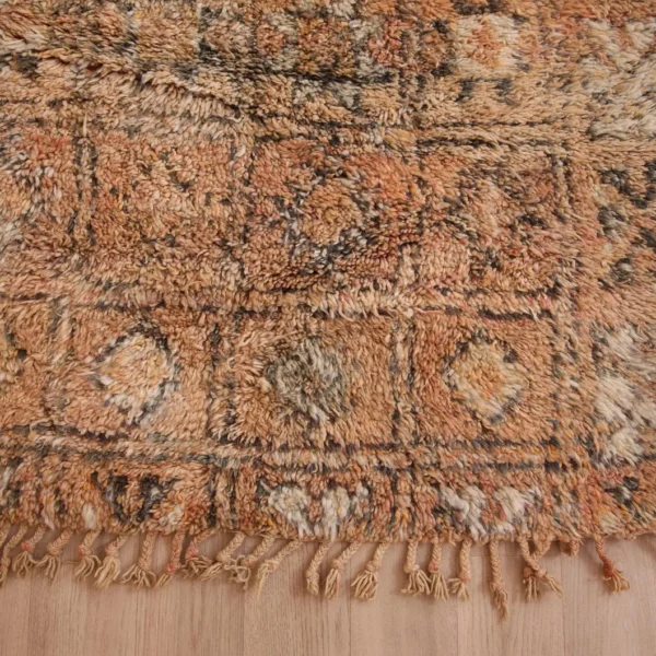 Vintage Style Beni mguild Wool Rug – 6.8x8.8 ft Tribal shag Artistic boho Carpet - Image 10