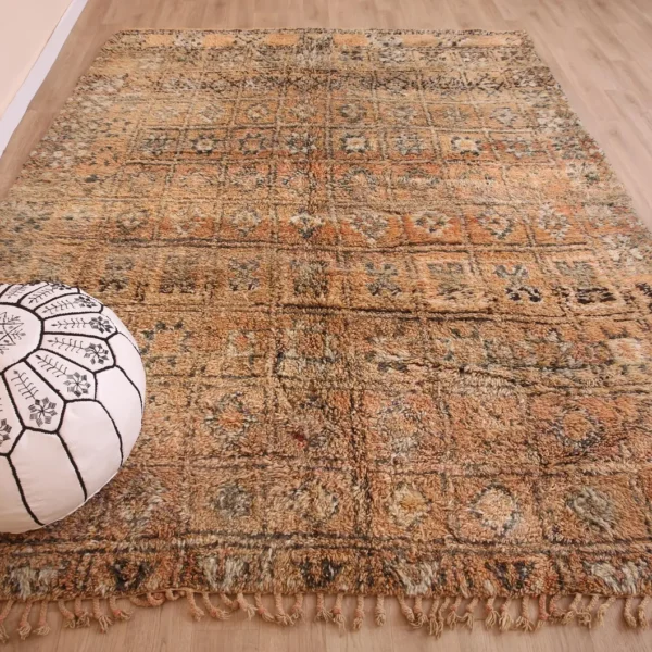 Alternative view of Vintage Style Beni mguild Wool Rug – 6.8x8.8 ft Tribal shag Artistic boho Carpet