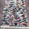 Beni Ourain Wool Rug – 4x5.5 ft Colorful Funky Abstract small Carpet