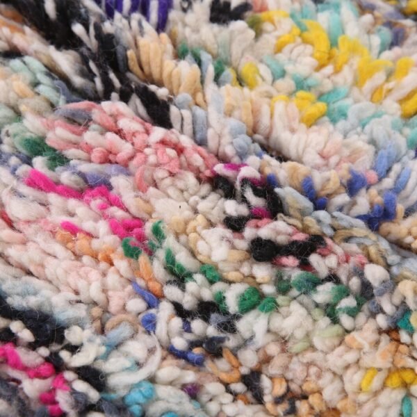 Beni Ourain Wool Rug – 2.9x5.3 ft Rainbow Abstract Funky colorful Carpet - Image 7