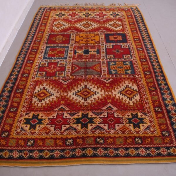 Taznakht  Wool Rug – 5.4x8.2 ft Colorful Sheep wool  Geometric Abstract motifs Carpet - Image 9