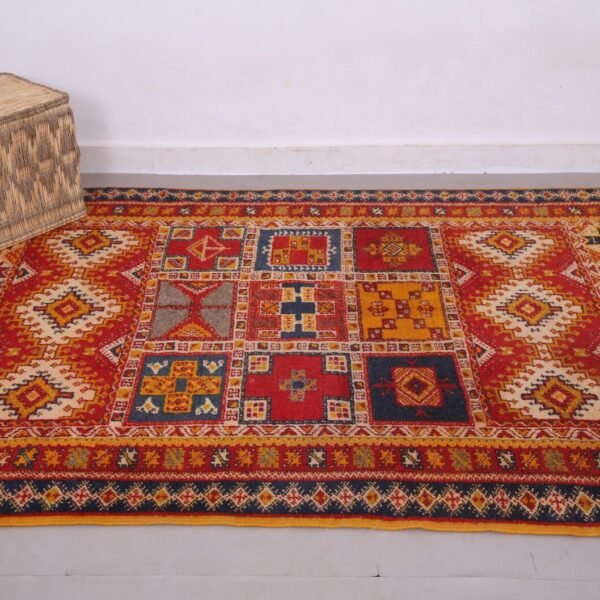 Taznakht  Wool Rug – 5.4x8.2 ft Colorful Sheep wool  Geometric Abstract motifs Carpet - Image 13