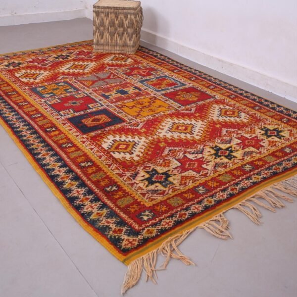 Taznakht  Wool Rug – 5.4x8.2 ft Colorful Sheep wool  Geometric Abstract motifs Carpet - Image 6
