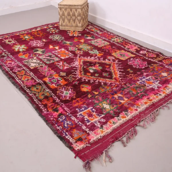 Vintage Style Beni mguild Wool Rug – 5.8x8.6 ft Tribal Pink Artistic Berber Colorful boho Carpet - Image 8