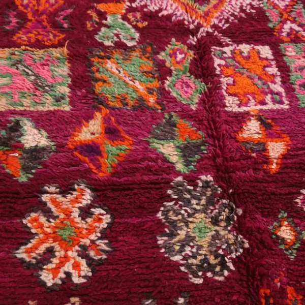 Vintage Style Beni mguild Wool Rug – 5.8x8.6 ft Tribal Pink Artistic Berber Colorful boho Carpet - Image 10