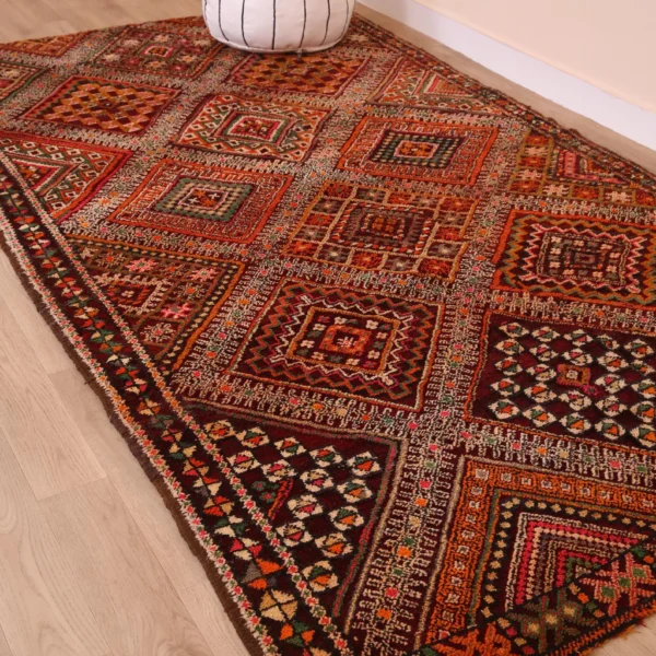 Vintage Style Beni mguild Wool Rug – 5.5x9.7 ft Tribal Artistic Berber Geometric Carpet - Image 4