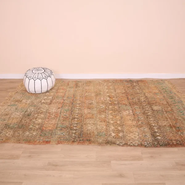 Vintage Style Beni mguild Wool Rug – 5.8x8.6 ft Tribal Artistic Berber boho Carpet - Image 5