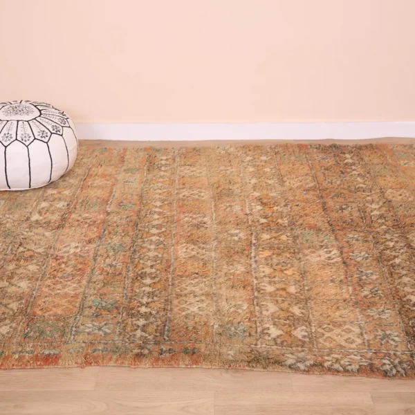 Vintage Style Beni mguild Wool Rug – 5.8x8.6 ft Tribal Artistic Berber boho Carpet - Image 4