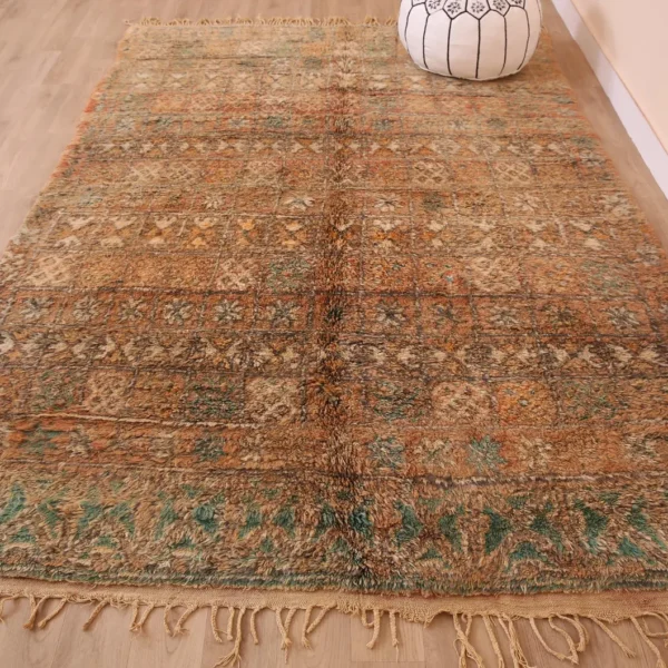 Alternative view of Vintage Style Beni mguild Wool Rug – 5.8x8.6 ft Tribal Artistic Berber boho Carpet